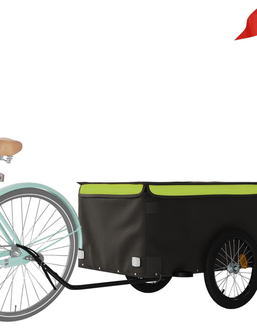 Încărcați imaginea în vizualizatorul Galerie, Remorcă de marfă pentru biciclete, negru &amp; verde, 45 kg, fier Lando - Lando
