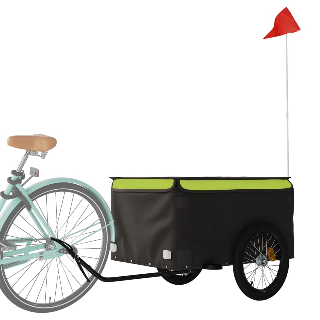 Remorcă de marfă pentru biciclete, negru & verde, 45 kg, fier Lando - Lando