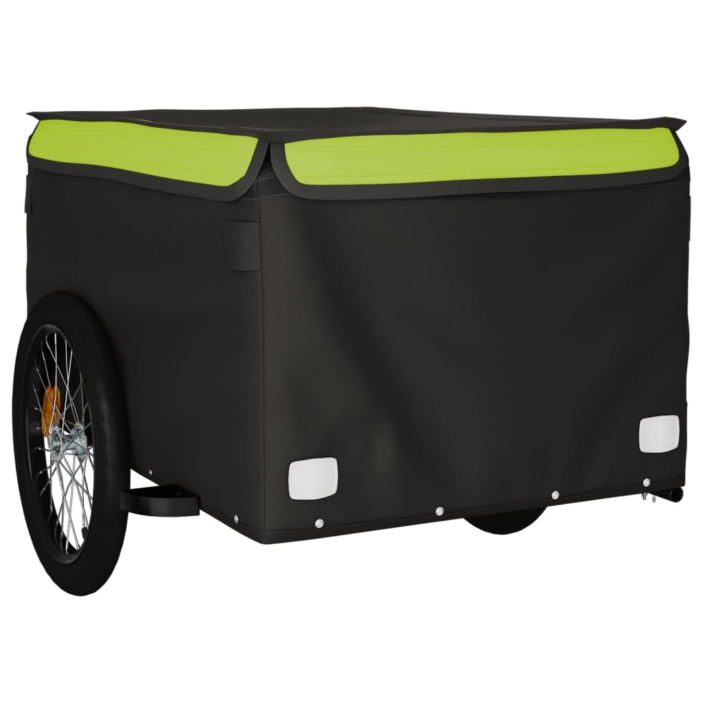 Remorcă de marfă pentru biciclete, negru & verde, 45 kg, fier Lando - Lando