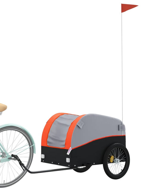 Загрузите изображение в средство просмотра галереи, Remorcă de marfă pentru biciclete negru/portocaliu 45 kg fier Lando - Lando
