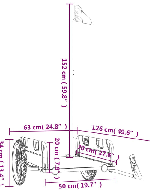 Încărcați imaginea în vizualizatorul Galerie, Remorcă de bicicletă pentru marfă, gri, textil oxford și fier Lando - Lando
