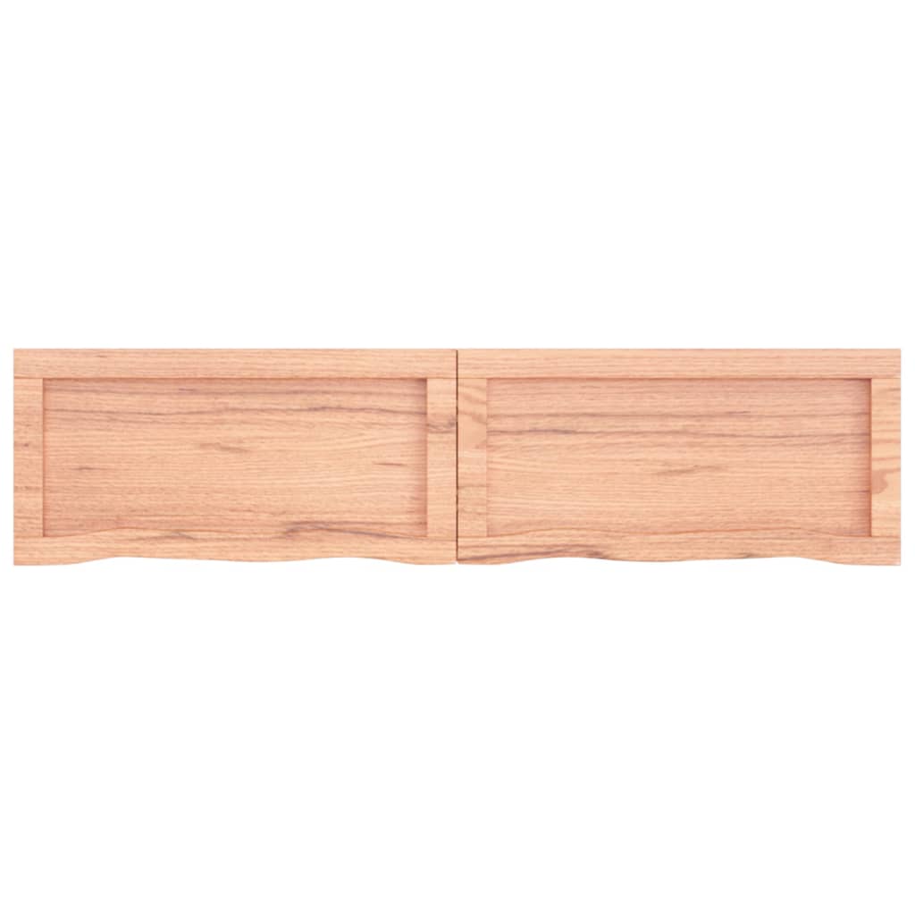 Blat de baie, maro deschis, 120x30x6 cm, lemn masiv tratat - Lando