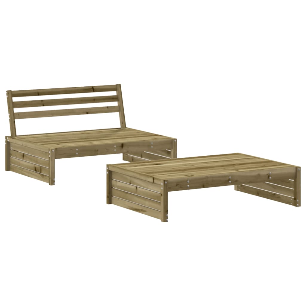 Set mobilier de grădină cu perne, 2 piese, lemn de pin tratat - Lando