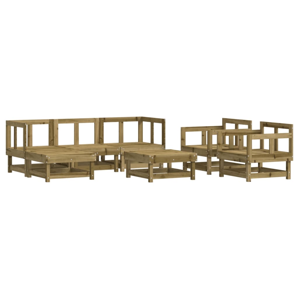 Set mobilier de grădină, 7 piese, lemn de pin tratat - Lando