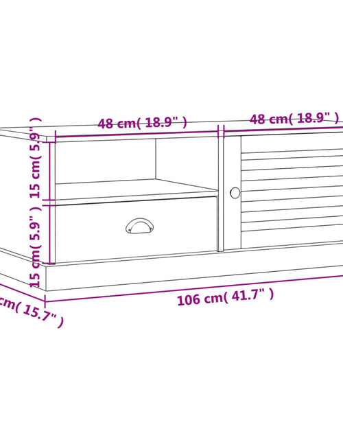 Încărcați imaginea în vizualizatorul Galerie, Comodă TV VIGO, alb, 106x40x40 cm, lemn masiv de pin Lando - Lando
