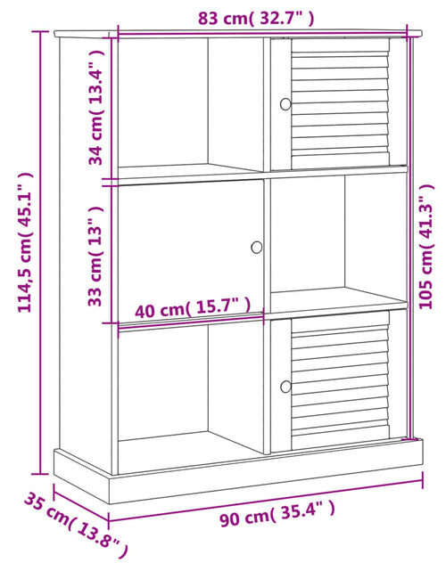 Încărcați imaginea în vizualizatorul Galerie, Bibliotecă VIGO, alb, 90x35x114,5 cm, lemn masiv de pin Lando - Lando
