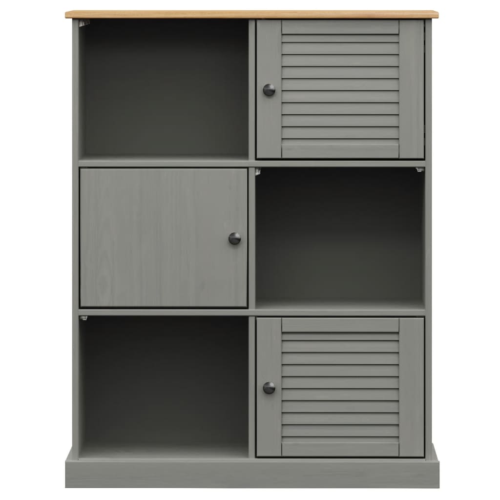 Bibliotecă VIGO, gri, 90x35x114,5 cm, lemn masiv de pin Lando - Lando