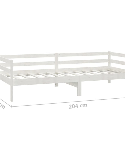Загрузите изображение в средство просмотра галереи, Pat de zi, alb, 90x200 cm, lemn masiv de pin - Lando
