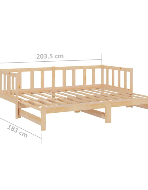 Загрузите изображение в средство просмотра галереи, Pat de zi extensibil, 2x(90x200) cm, lemn masiv de pin - Lando
