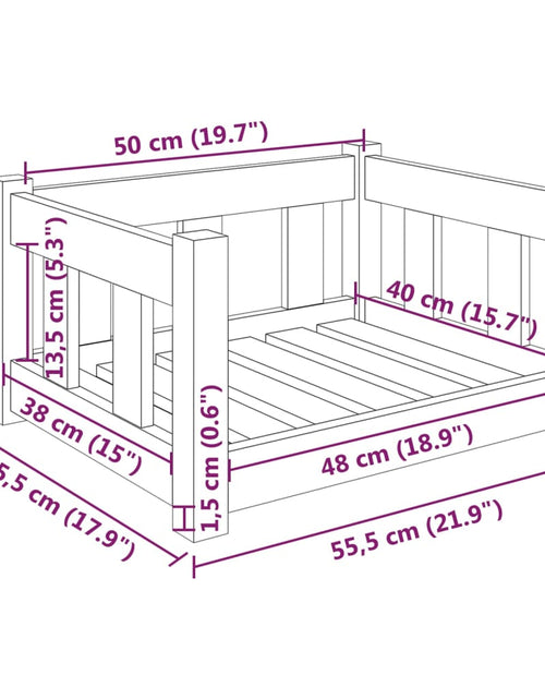 Încărcați imaginea în vizualizatorul Galerie, Pat de câini, alb, 55,5x45,5x28 cm, lemn masiv de pin - Lando
