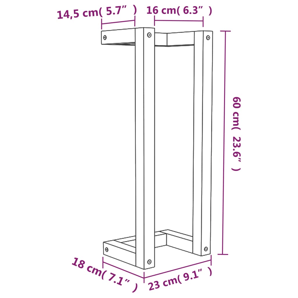 Suport pentru prosoape, alb, 23x18x60 cm, lemn masiv de pin - Lando