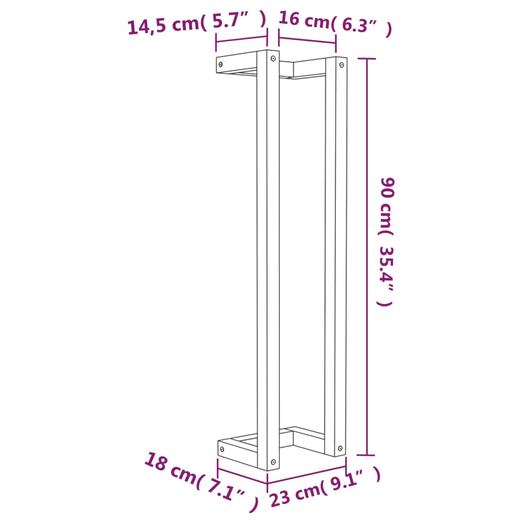 Suport pentru prosoape, alb, 23x18x90 cm, lemn masiv de pin - Lando