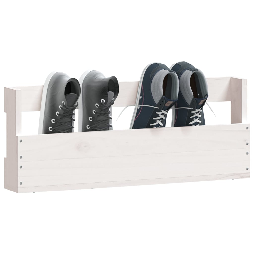Pantofare de perete, 2 buc., alb, 59x9x23 cm, lemn masiv pin - Lando