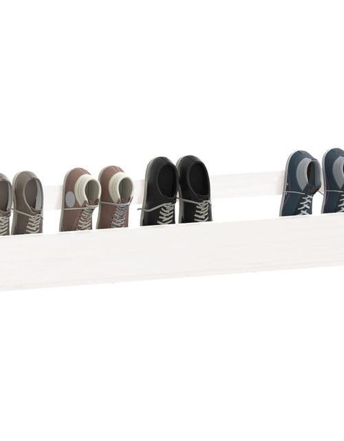 Încărcați imaginea în vizualizatorul Galerie, Pantofare de perete, 2 buc., alb, 110x9x23 cm, lemn masiv pin - Lando
