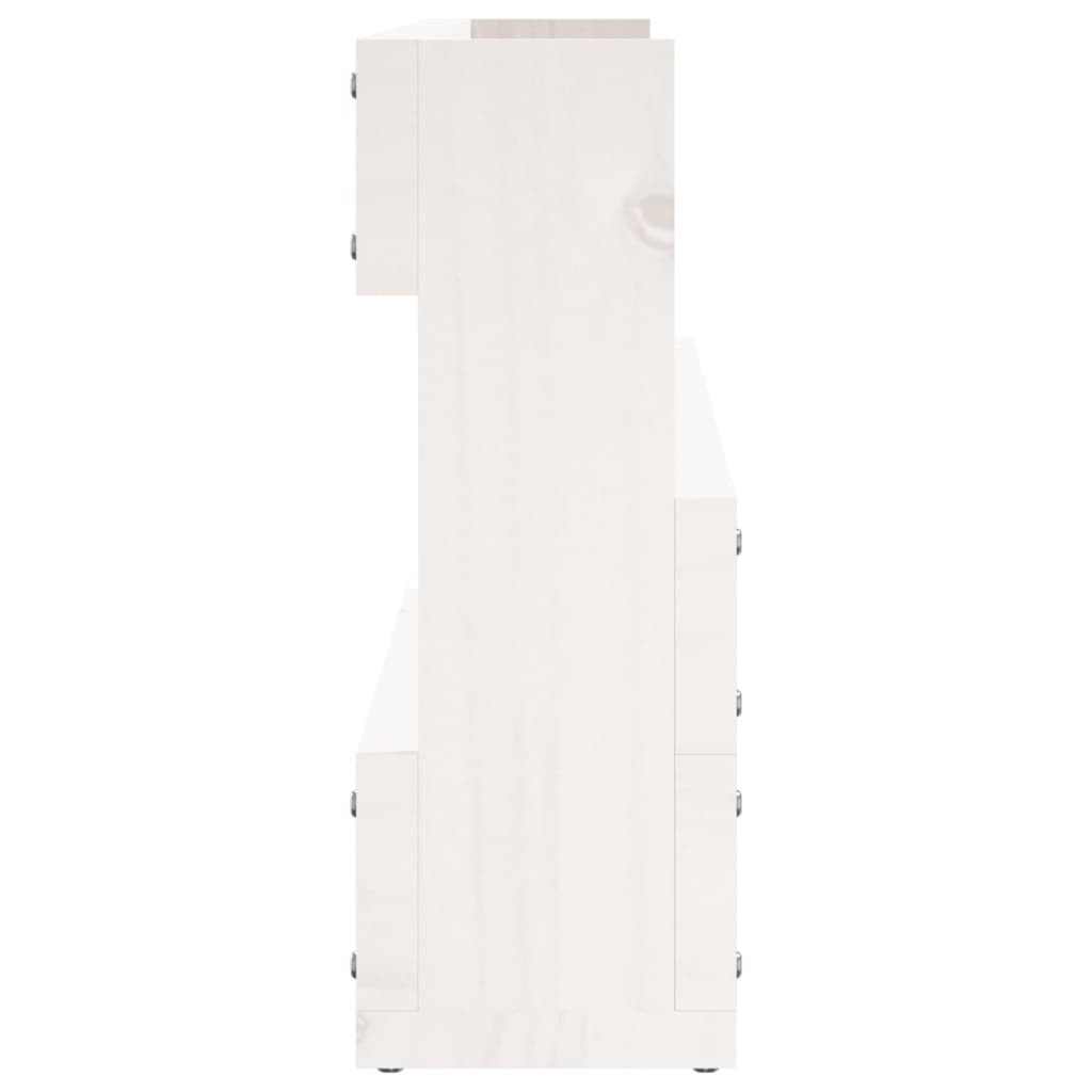 Pantofare de perete, 2 buc., alb, 110x9x23 cm, lemn masiv pin - Lando