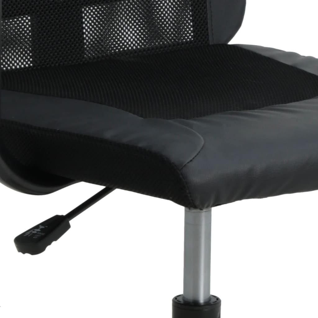 Scaun birou reglabil în înălțime negru piele artificială/plasă - Lando
