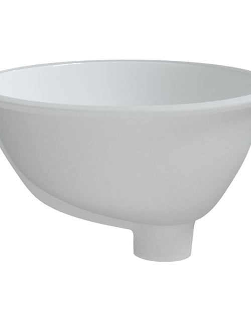 Încărcați imaginea în vizualizatorul Galerie, Chiuvetă de baie albă 33x29x16,5 cm, ovală, ceramică Lando - Lando
