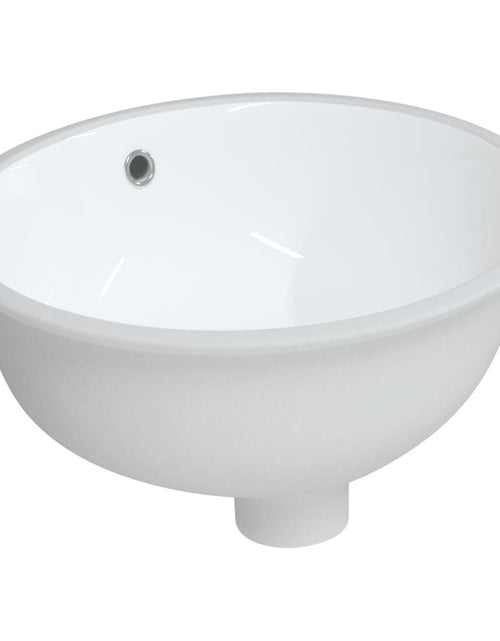 Încărcați imaginea în vizualizatorul Galerie, Chiuvetă de baie albă 37x31x17,5 cm, ovală, ceramică Lando - Lando
