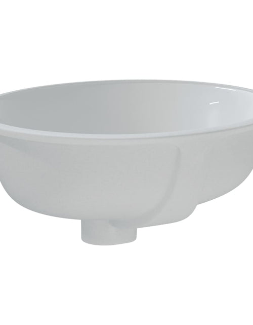 Încărcați imaginea în vizualizatorul Galerie, Chiuvetă de baie albă 37x31x17,5 cm, ovală, ceramică Lando - Lando
