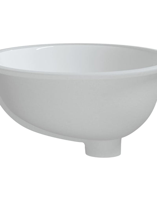Încărcați imaginea în vizualizatorul Galerie, Chiuvetă de baie albă 43x35x19 cm, ovală, ceramică Lando - Lando
