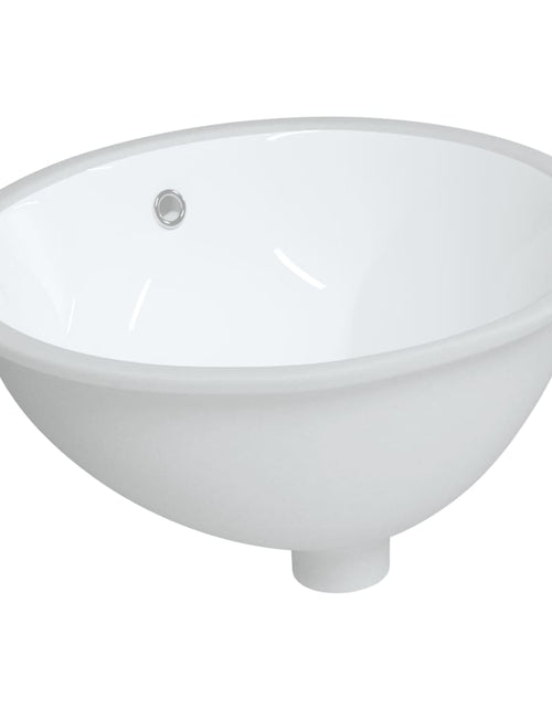 Încărcați imaginea în vizualizatorul Galerie, Chiuvetă de baie albă 49x40,5x21 cm, ovală, ceramică Lando - Lando
