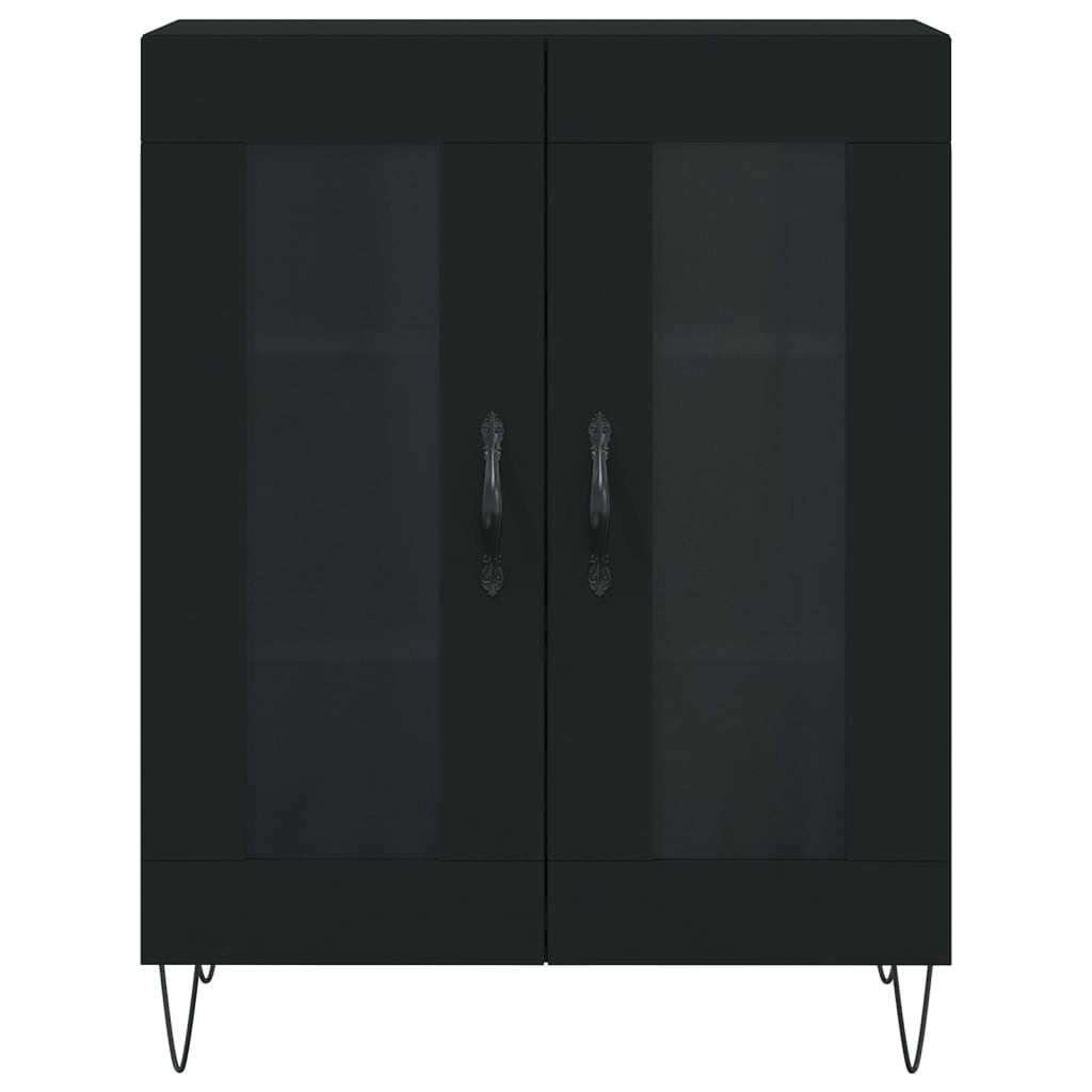 Servantă, negru, 69,5x34x90 cm, lemn compozit - Lando