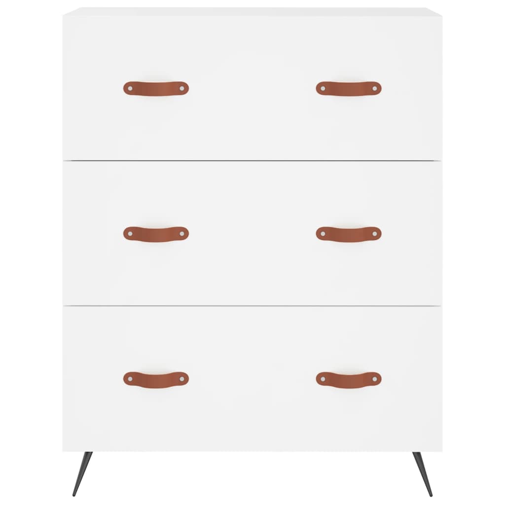 Comodă cu sertare, alb, 69,5x34x90 cm, lemn compozit - Lando