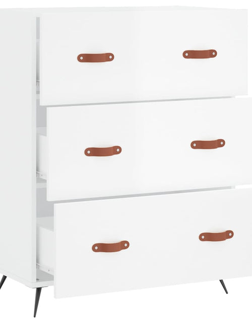 Încărcați imaginea în vizualizatorul Galerie, Comodă cu sertare alb extralucios, 69,5x34x90 cm, lemn compozit - Lando

