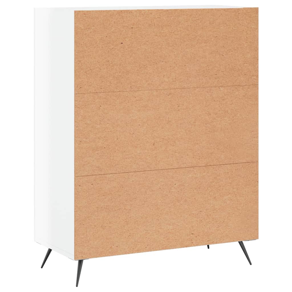Comodă cu sertare alb extralucios, 69,5x34x90 cm, lemn compozit - Lando
