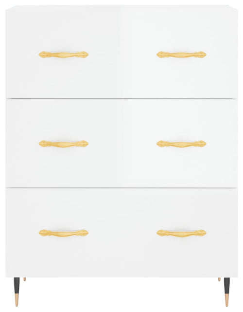 Încărcați imaginea în vizualizatorul Galerie, Servantă, alb extralucios, 69,5x34x90 cm, lemn compozit Lando - Lando
