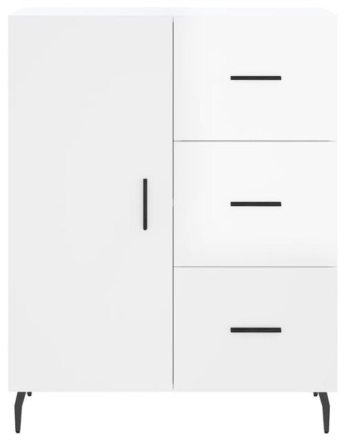 Загрузите изображение в средство просмотра галереи, Servantă, alb extralucios, 69,5x34x90 cm, lemn compozit Lando - Lando
