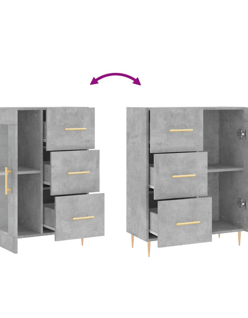 Загрузите изображение в средство просмотра галереи, Servantă, gri beton, 69,5x34x90 cm, lemn compozit Lando - Lando
