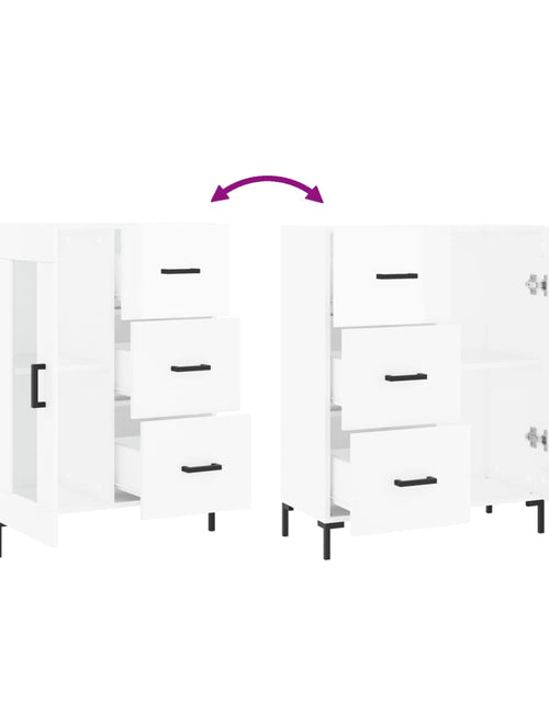 Загрузите изображение в средство просмотра галереи, Servantă, alb extralucios, 69,5x34x90 cm, lemn compozit Lando - Lando

