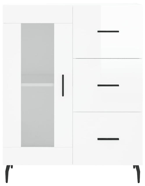 Загрузите изображение в средство просмотра галереи, Servantă, alb extralucios, 69,5x34x90 cm, lemn compozit Lando - Lando
