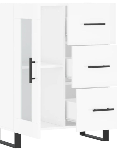 Загрузите изображение в средство просмотра галереи, Servantă, alb extralucios, 69,5x34x90 cm, lemn compozit Lando - Lando
