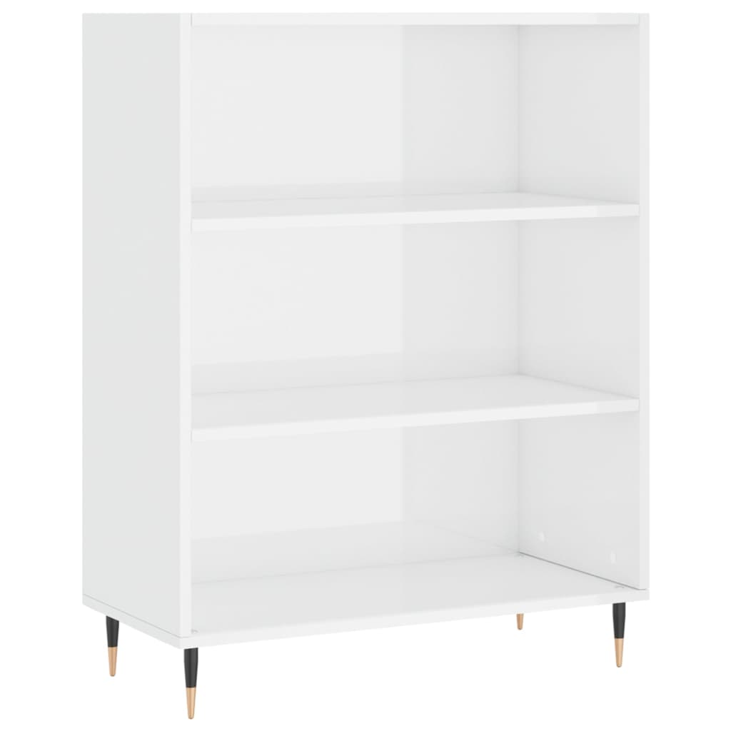 Bibliotecă, alb extralucios, 69,5x32,5x90 cm, lemn prelucrat Lando - Lando