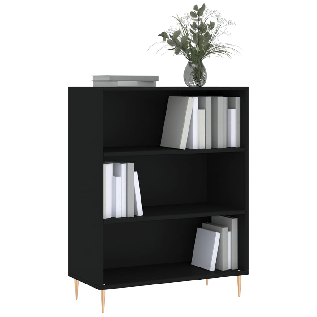 Bibliotecă, negru, 69,5x32,5x90 cm, lemn compozit Lando - Lando