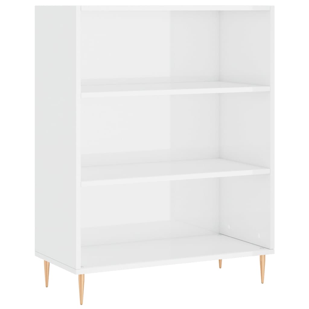 Bibliotecă, alb extralucios, 69,5x32,5x90 cm, lemn prelucrat Lando - Lando