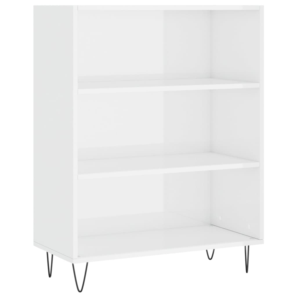 Bibliotecă, alb extralucios, 69,5x32,5x90 cm, lemn prelucrat Lando - Lando