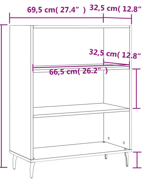 Încărcați imaginea în vizualizatorul Galerie, Dulap cu rafturi alb extralucios 69,5x32,5x90 cm lemn compozit Lando - Lando
