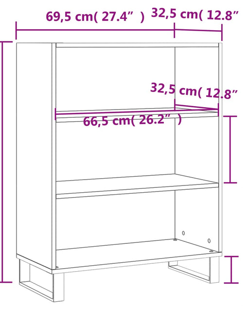 Încărcați imaginea în vizualizatorul Galerie, Dulap cu rafturi alb extralucios 69,5x32,5x90 cm lemn compozit Lando - Lando
