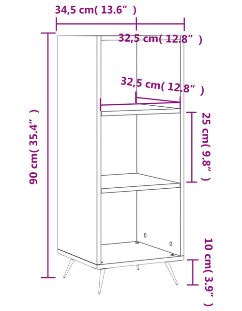 Încărcați imaginea în vizualizatorul Galerie, Dulap cu rafturi, gri beton, 34,5x32,5x90 cm, lemn compozit Lando - Lando
