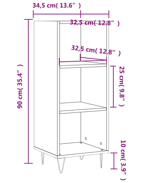 Загрузите изображение в средство просмотра галереи, Servantă, alb extralucios, 34,5x32,5x90 cm, lemn compozit Lando - Lando
