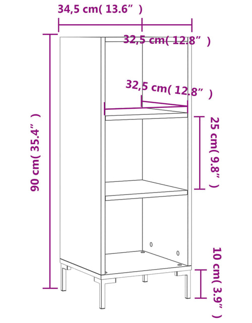 Загрузите изображение в средство просмотра галереи, Servantă, alb extralucios, 34,5x32,5x90 cm, lemn compozit
