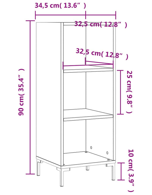 Загрузите изображение в средство просмотра галереи, Servantă, stejar fumuriu, 34,5x32,5x90 cm, lemn prelucrat Lando - Lando
