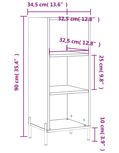 Încărcați imaginea în vizualizatorul Galerie, Servantă, gri beton, 34,5x32,5x90 cm, lemn prelucrat Lando - Lando
