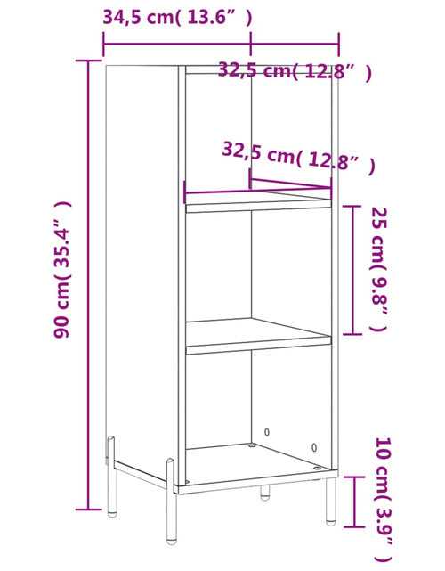 Загрузите изображение в средство просмотра галереи, Servantă, stejar fumuriu, 34,5x32,5x90 cm, lemn prelucrat Lando - Lando
