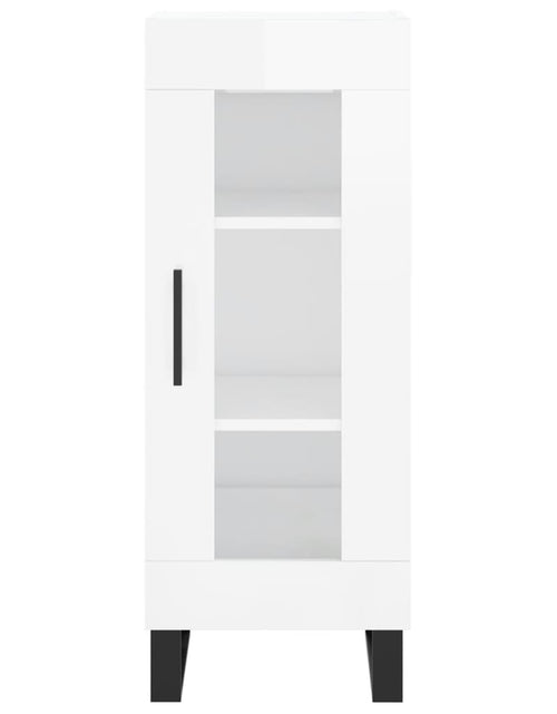 Încărcați imaginea în vizualizatorul Galerie, Servantă, alb extralucios, 34,5x34x90 cm, lemn compozit Lando - Lando
