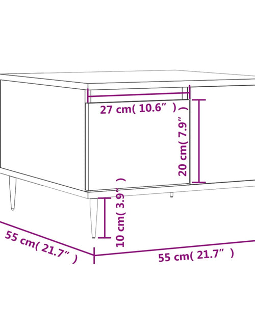 Загрузите изображение в средство просмотра галереи, Măsuță de cafea, stejar afumat, 55x55x36,5 cm, lemn prelucrat Lando - Lando
