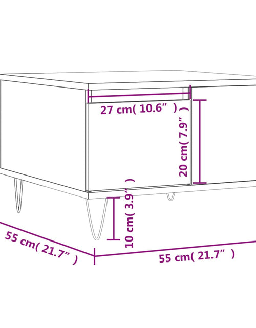 Загрузите изображение в средство просмотра галереи, Măsuță de cafea, gri sonoma, 55x55x36,5 cm, lemn prelucrat Lando - Lando
